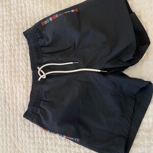 Stylish Black Athletic Shorts with Colorful Trim